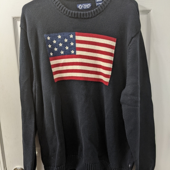Mens Xxl Chaps American Flag Sweater 